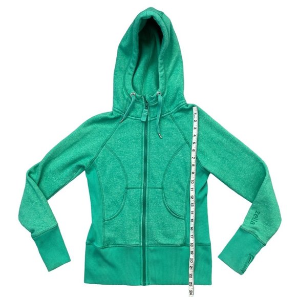 Zella Harmony Striated Full Zip Hoodie Sweatshirt Bright Green‎ Size Small - Picture 5 of 10